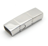 Shiny Silver 12X6mm Inner Size Stainless Steel Slide-in End Hook Magnetic Clasp for Flat Braided Leather Cord