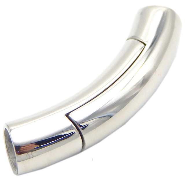 Free Sample Best Service Engraved Logo 6mm Stainless Steel Clasp Magnetic Buckle for Leather Cord