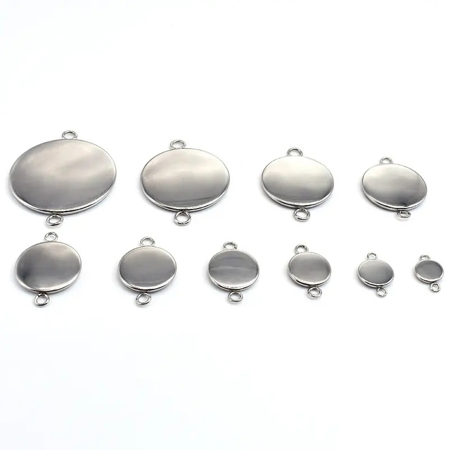 Stainless Steel 14mm Round Gold Cabochons Base Tray Bezels Blank Setting Supplies for Jewelry Making Findings Bracelet Pendant