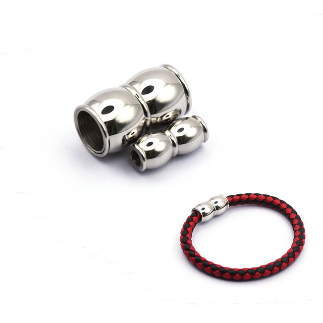3mm 4mm 5mm 6mm 8mm Stainless Steel Magnetic Clasps Peanut Shaped Leather Bracelet Clasps for DIY Jewelry Accessories