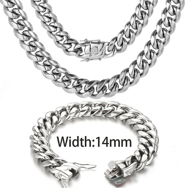 18K Gold Plated Jewelry Mens Cuban Link Chain Necklace Hip Hop Jewelry High Quality Miami Chain