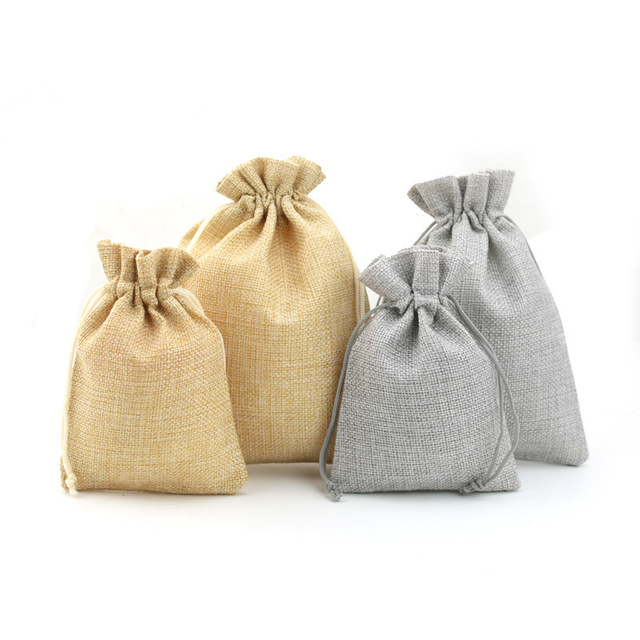 Cotton Canvas Fabric Linen Gift Packaging Pouch Soft Cotton Drawstring Bag