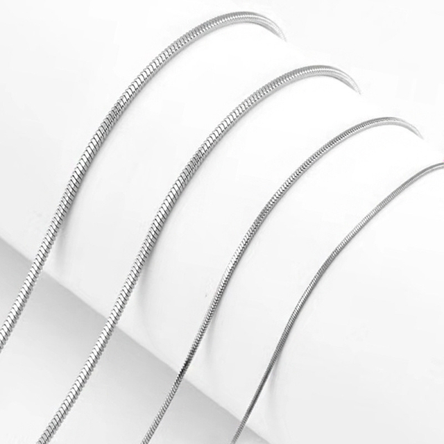 1.2mm Square Snake Chain Necklaces 18K Gold Plated Women Stainless Steel Herringbone Link Snake Chain Jewelry