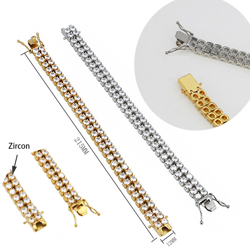 Silver Gold Rose Gold Plating Diamond Crystal Bracelet Tennis Rhinestone Bracelet Bangle for Women Men