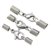 Manufacture Stainless Steel Necklace Cord End Spring Silver Tone Lobster Clasp with Hole 2mm/2.5mm/3mm/3.5/4mm