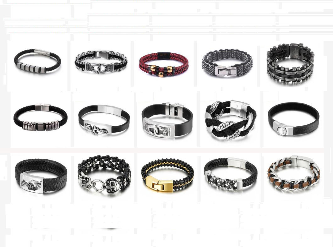 8X3mm Flat Geuine Leather Bracelet for Womens Men