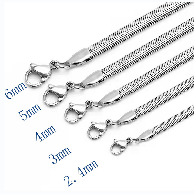 304 Stainless Steel Herringbone Flat Snake Bone Link Chain to Make Choker Necklace Bracelet Jewelry for Men