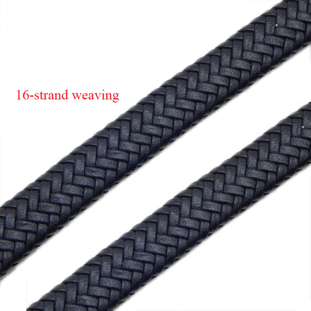 12mm*6mm Black Wide Flat Bolo Braid Leather Cord for Wholesale