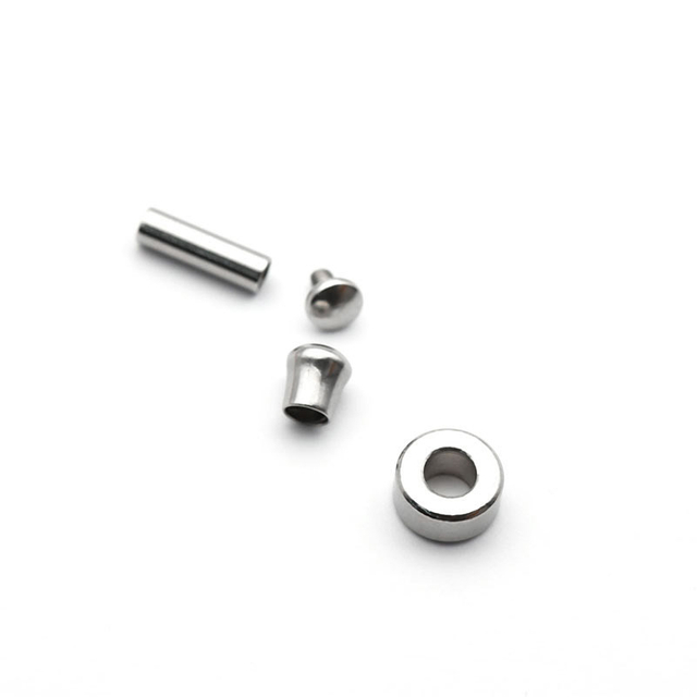 Wholesale 2.0mm 3.0mm Hole Size 316L Stainless Steel Adjustable Clasp with End Caps Beads Set for Bracelet Jewelry Making Materials