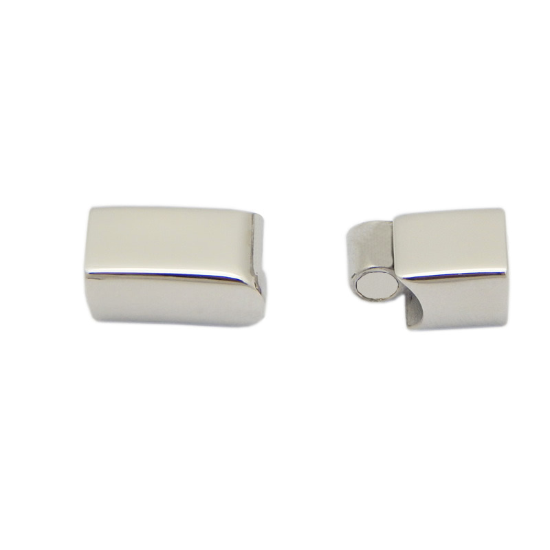Double Inner Hole 3mm 4mm Stainless Steel Magnetic Clasps for Leather Rope