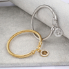 Custom Logo Cable Twisted Stainless Steel Bracelet with Diamond-Encrusted Tree of Life Pendant for Man and Women