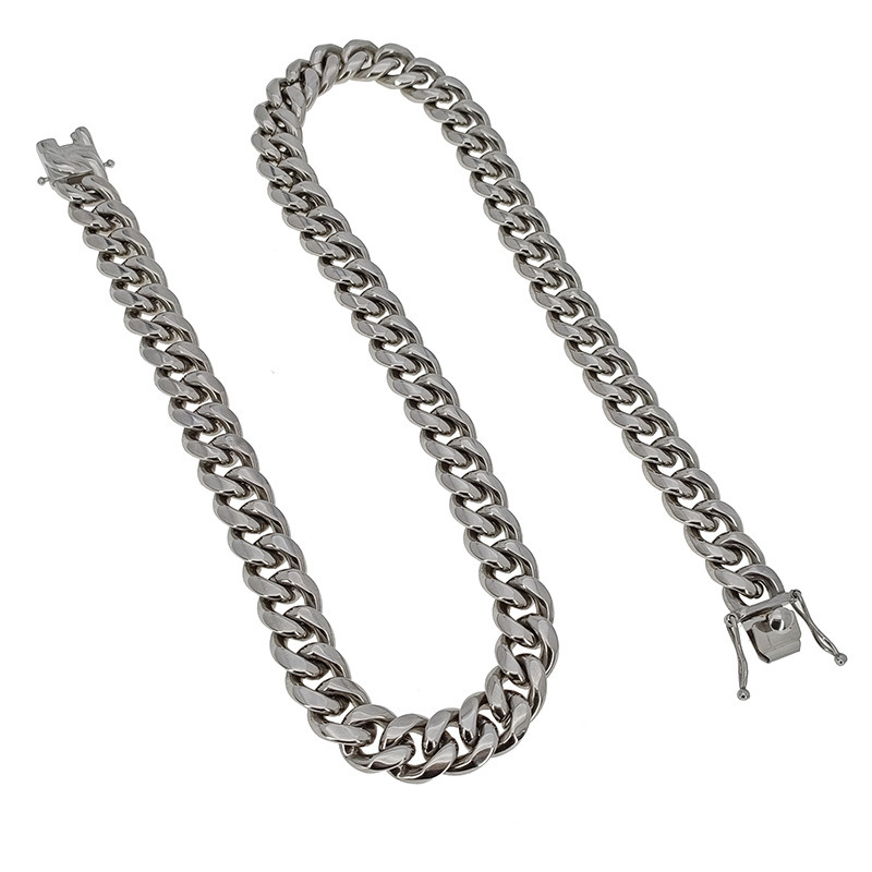Wholesale Stainless Steel Metal Gold Plated Jewelry Cuban Chain Necklace