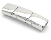 Unique Design 12X6mm Inner Size Stainless Steel Slide-in End Hook Magnetic Clasp for Flat Leather Jewelry Connectors