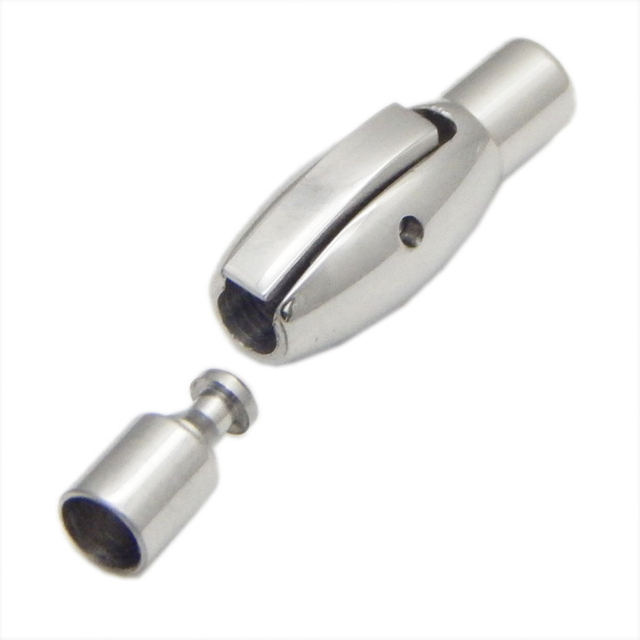 Silver Oval Shape Bracelet Necklace Snap Fastener Clasp