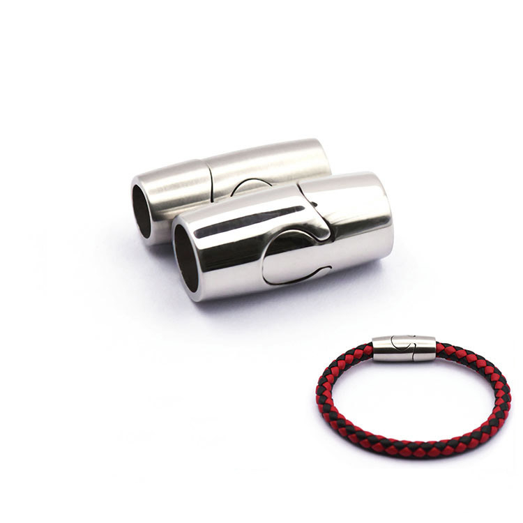 New Design 316L Stainless Steel Silver Clasp 6mm, 8mm Leather Cord Steel Magnetic Clasp