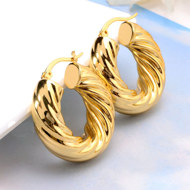 High Quality Brass Designer Earrings Plated with 18K Gold