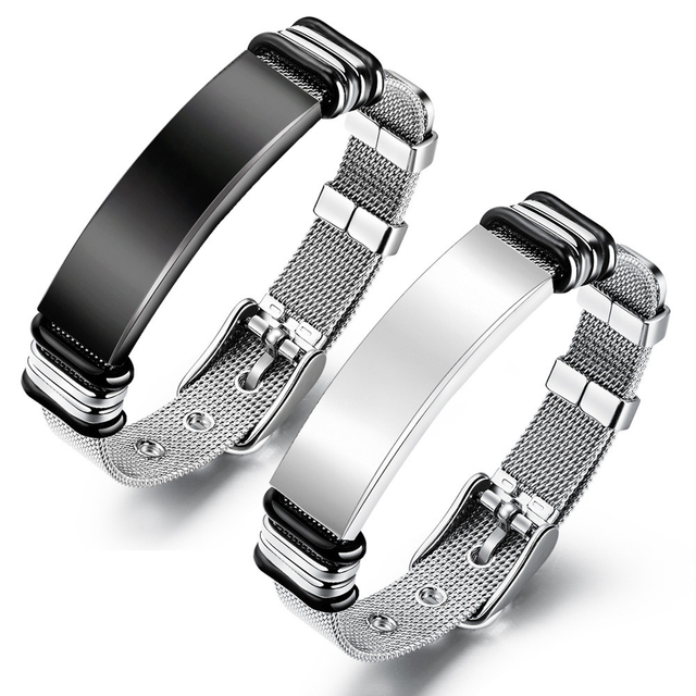 New Trendy Engraved Name Stainless Steel Bracelet Multilayers Personalized Glossy Fashion Couple Bracelets for Women Gift