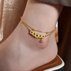 Women Charms Jewelry Wholesale 18K Gold Ancient Chinese Coins Anklet Stainless Steel Anklets