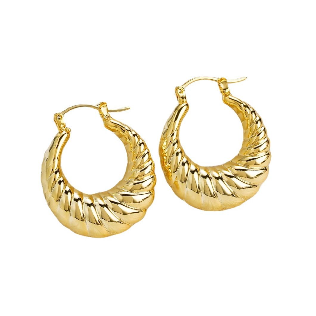 Luxury High Quality Vintage Copper Gold Color Plated Water Droop Earrings for Women Jewelry Gift Non-Fadding