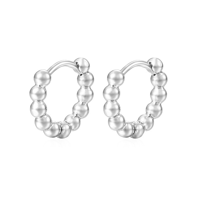 Wholesale 18K Gold Plated Jewelry Beading Beaded Cartilage Small Hoop Huggie Earrings for Women