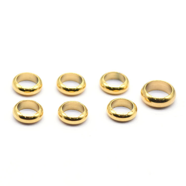 304L Stainless Steel Spacer Bead Rondelle Ring Bead Original Color Bracelet Accessories