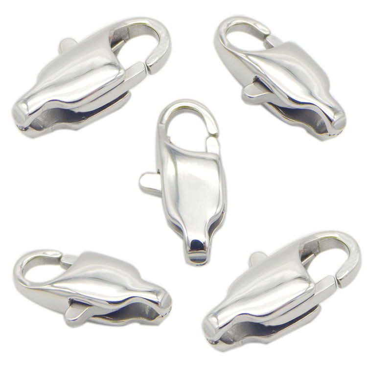 Gold Silver 9mm 11mm 13mm Vacuum Real Gold Color 304 Stainless Steel Lobster Locks Clasps Jewelry Component for Necklace DIY