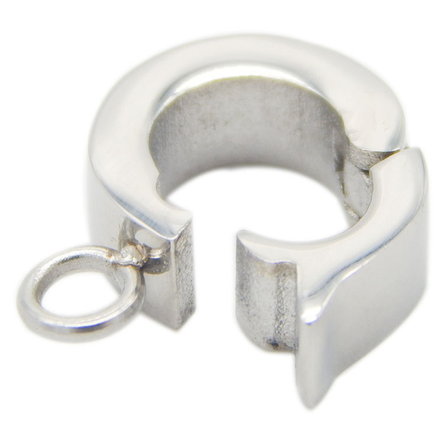 Custom 13.5X9.5 mm Stainless Steel Metal Round Shape Ring Clasp for Bracelet Necklace