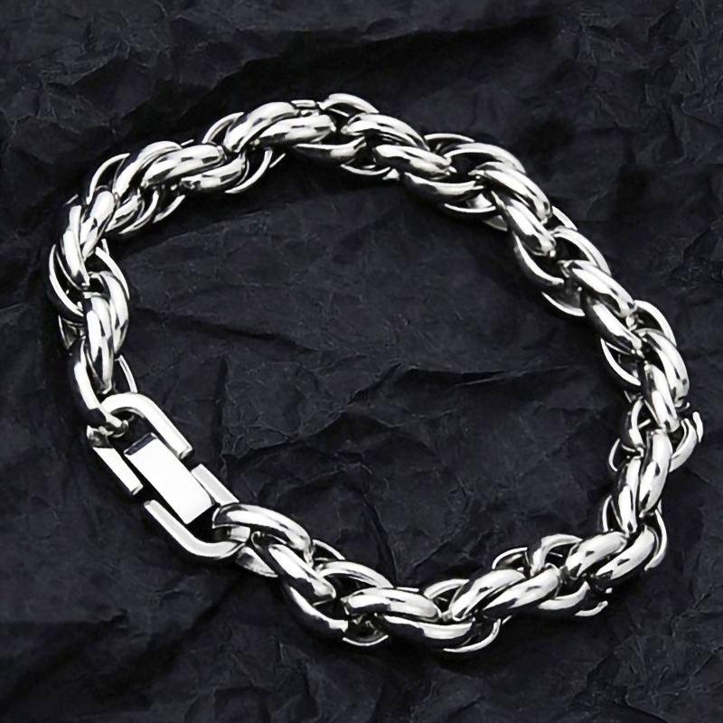 Vintage New Design Stainless Steel 6/8/11mm Twisted Chain Bracelet for Men