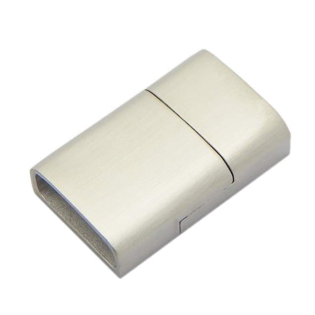 Fancy Design Silver Finished Stainless Steel 3-Strands 13X4mm Fold Over Magnetic Clasps for Triple 4mm Round Braided Leather Cord