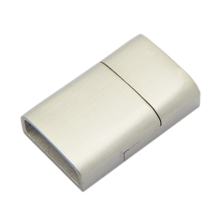 Fancy Design Silver Finished Stainless Steel 3-Strands 13X4mm Fold Over Magnetic Clasps for Triple 4mm Round Braided Leather Cord