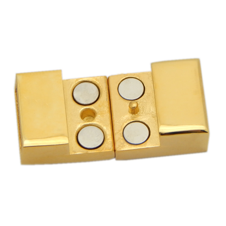 China Cheap High Quality Export Jewelry Findings Rectangular 12mm Flat Braided Leather Bracelet Stainless Steel Clasps
