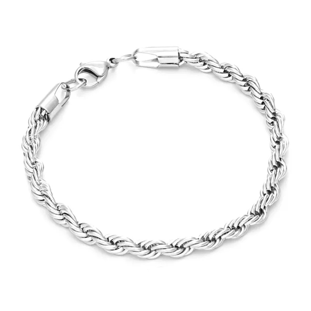 Wholesale 5mm 18K Gold Jewelry Stainless Steel Twisted Rope Chain Custom Jewelry