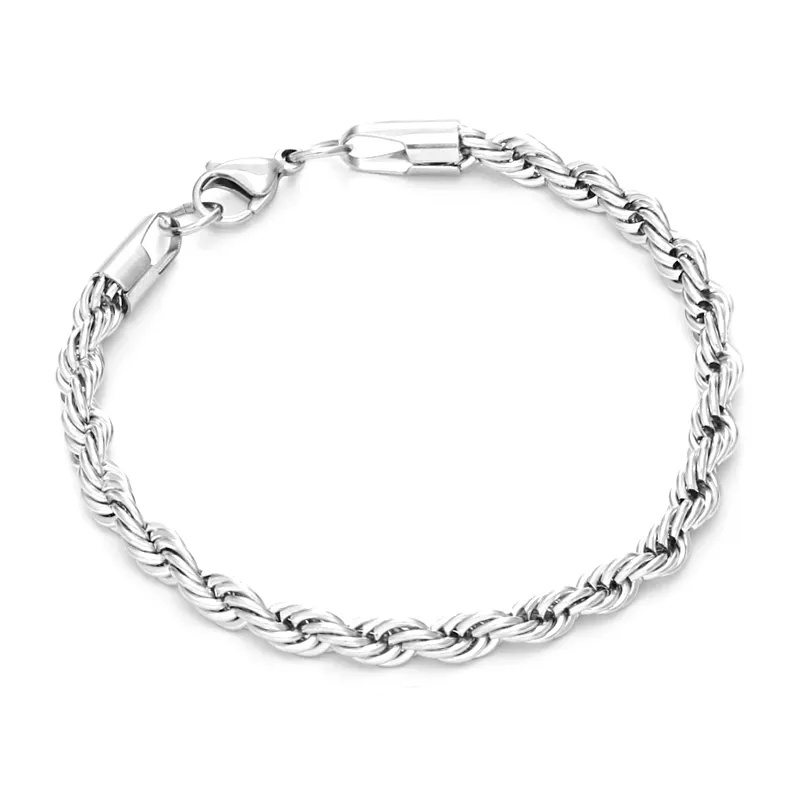 Wholesale 5mm 18K Gold Jewelry Stainless Steel Twisted Rope Chain Custom Jewelry