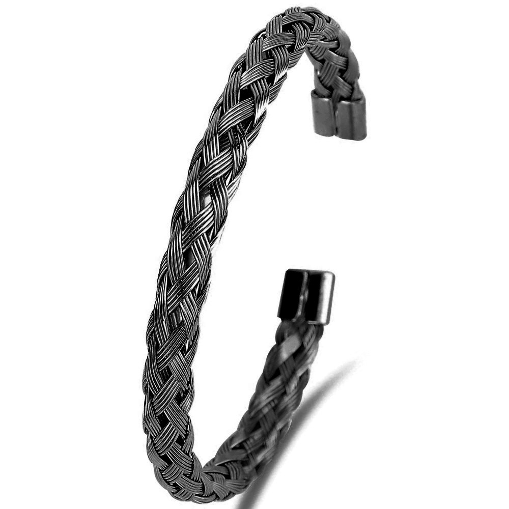 Braided Bracelet C-Opening High-Grade Titanium Steel Mesh Twisted Wire Bracelet