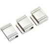Wholesale Especial Wide Flat Hematite Stainless Steel Clasp 18X4mm for Leather Bracelet DIY Plain Lock