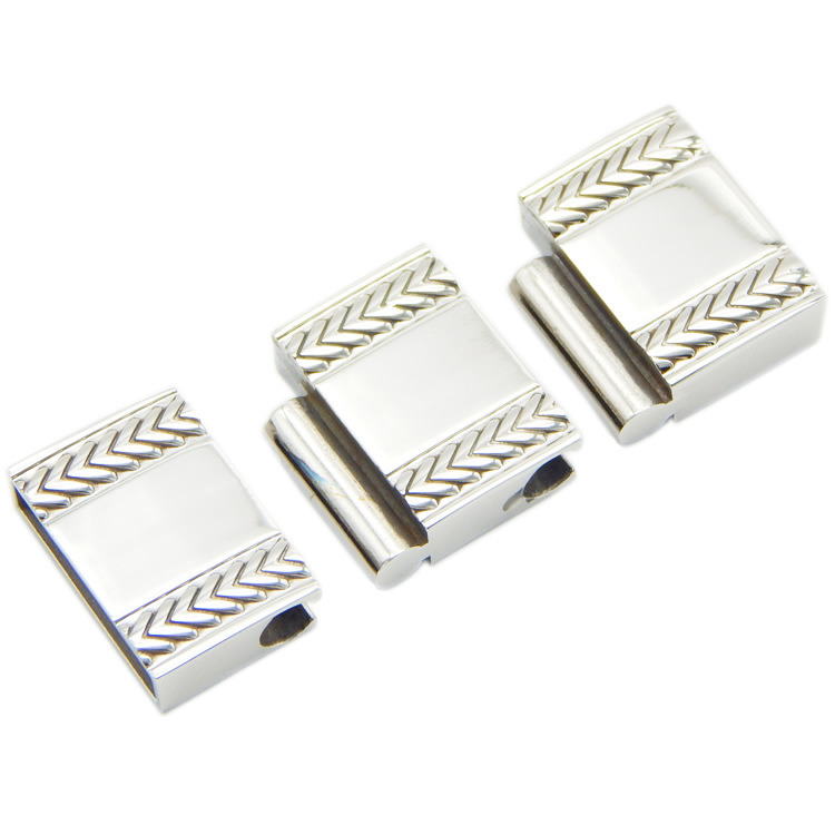Wholesale Especial Wide Flat Hematite Stainless Steel Clasp 18X4mm for Leather Bracelet DIY Plain Lock