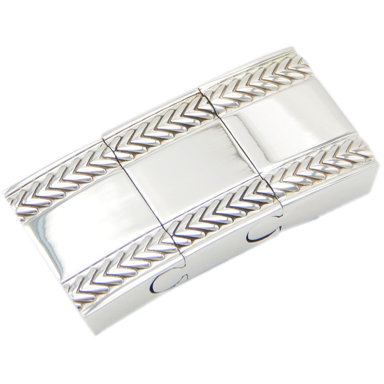 Wholesale Especial Wide Flat Hematite Stainless Steel Clasp 18X4mm for Leather Bracelet DIY Plain Lock