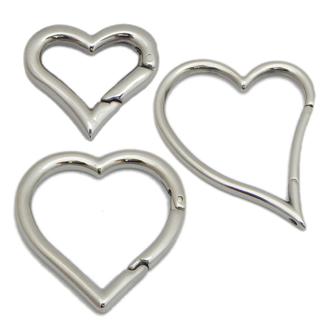 Heart Shaped Bracelet Necklace Snap Fastener Clasp for Leather Rope