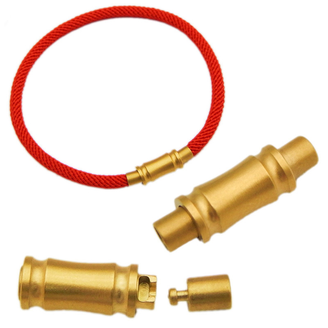 Gold Colors 3mm Stainless Steel Bamboo Joint Bracelet Clasp for Leather Rope DIY Accessories