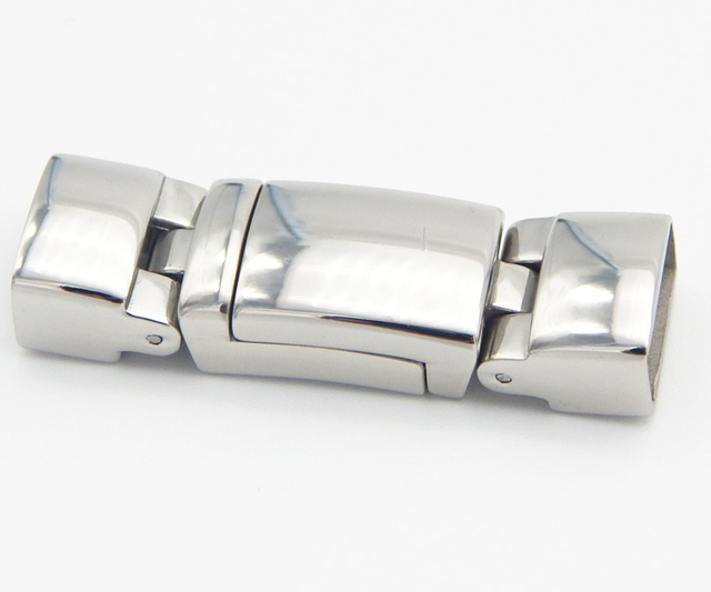 Inner Size 5*11mm Fitting Flat Leather High Polish Finish Clasps Jewelry Findings with Laser Logo
