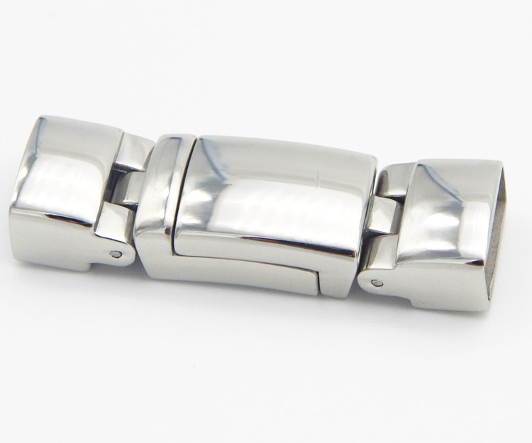 Inner Size 5*11mm Fitting Flat Leather High Polish Finish Clasps Jewelry Findings with Laser Logo