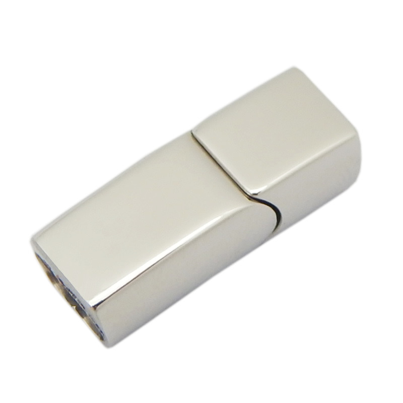 Double Inner Hole 3mm 4mm Stainless Steel Magnetic Clasps for Leather Rope
