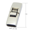 Leather Clip Snap Stainless Steel Clasps for Flat 12X7.5mm Leather Rope to Make Mens Bracelets