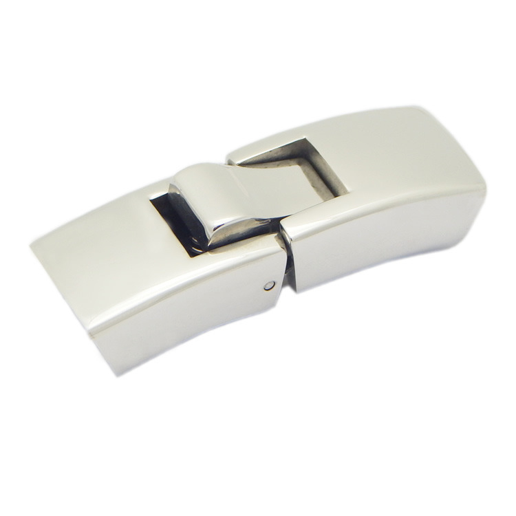 Leather Clip Snap Stainless Steel Clasps for Flat 12X7.5mm Leather Rope to Make Mens Bracelets