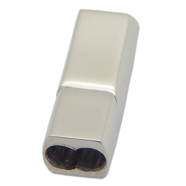 Double Inner Hole 3mm 4mm Stainless Steel Magnetic Clasps for Leather Rope