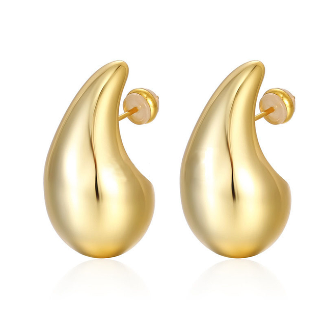 Water Drop Earring Fashion Hollow Stud Earrings 18K Gold Waterproof Jewelry