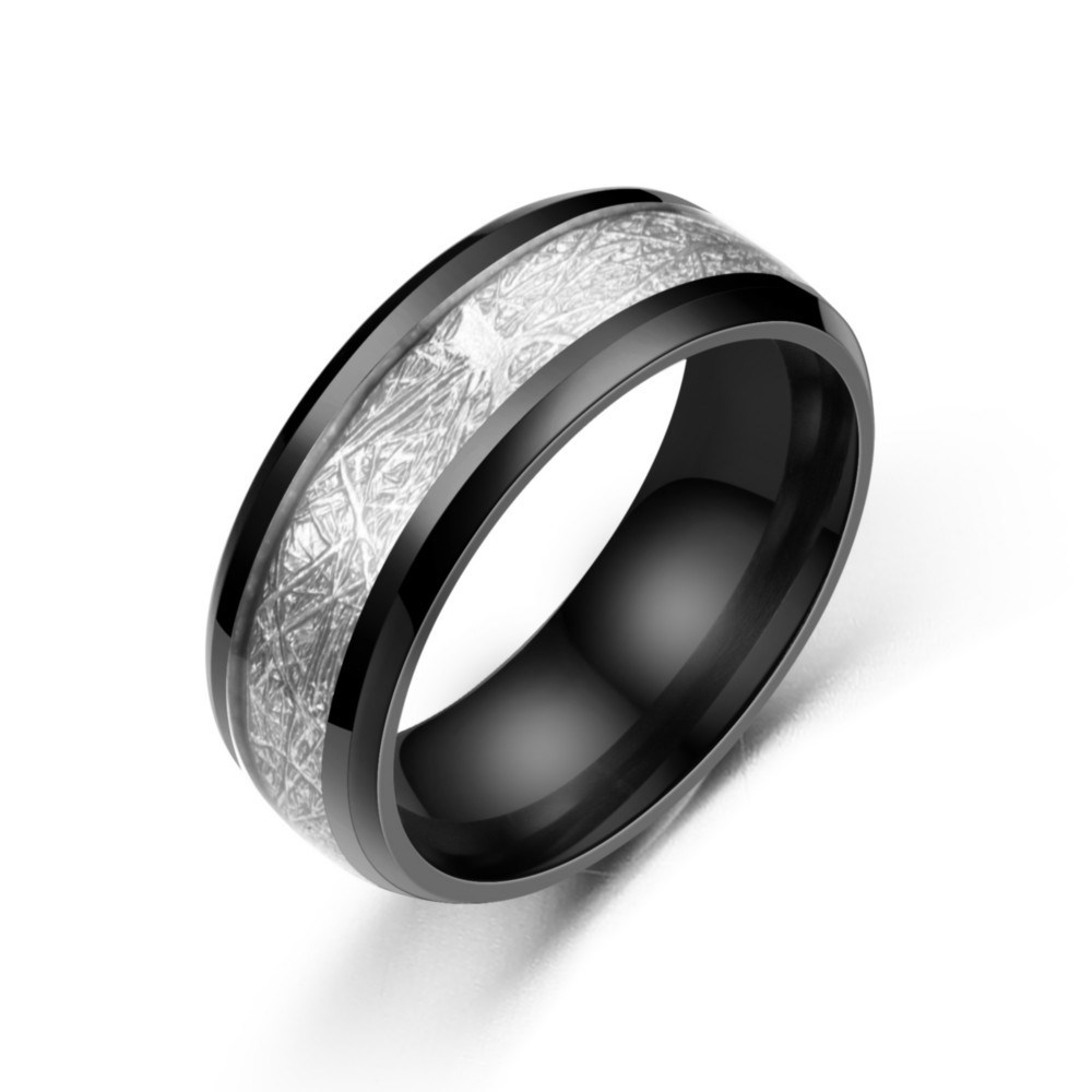 8mm Silver Color Domed Band Polished Shiny Couple Rings Man Stainless Steel Jewelry