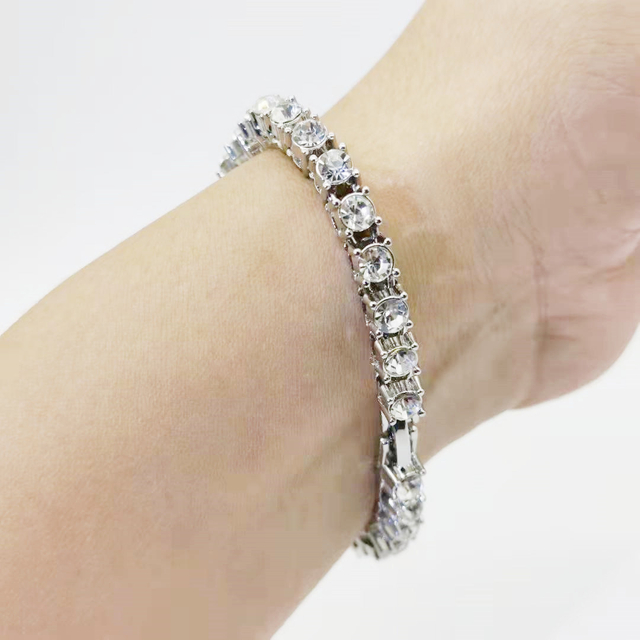 Wholesale Custom Hip Hop Necklace Iced out AAA Cubic Zircon 5mm Diamond Tennis Chain Necklace