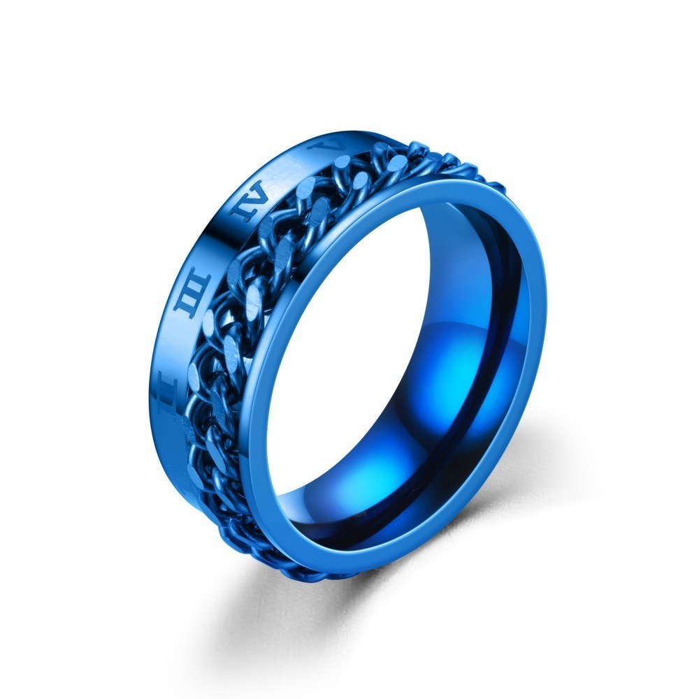 Men′s Spinner Fidget Rings Chain Rotation Ring for Men 8mm