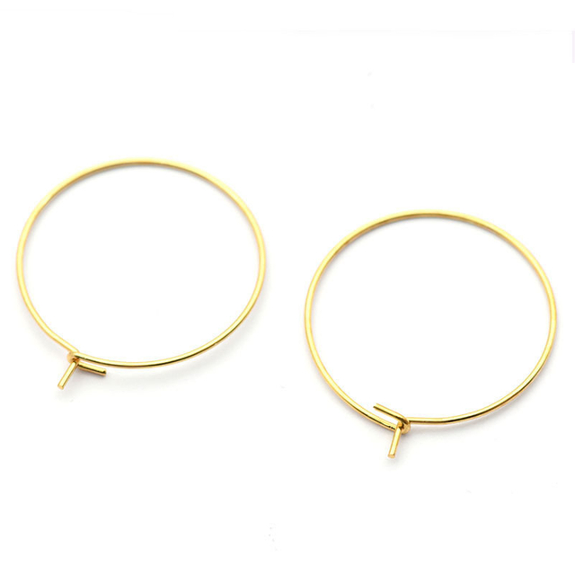 Wholesale Hot Sales 50PCS/Lot 25mm Earring Hooks Accessories Big Circle Ear Wire Findings Components for DIY Jewelry Making